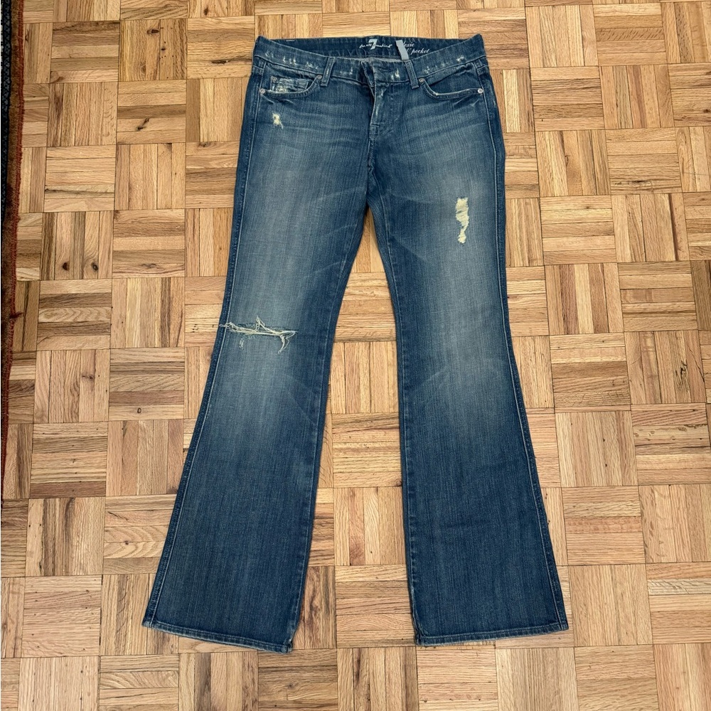 7 For All Mankind Distressed Flare Jeans, "Lexie" - "A pocket" style